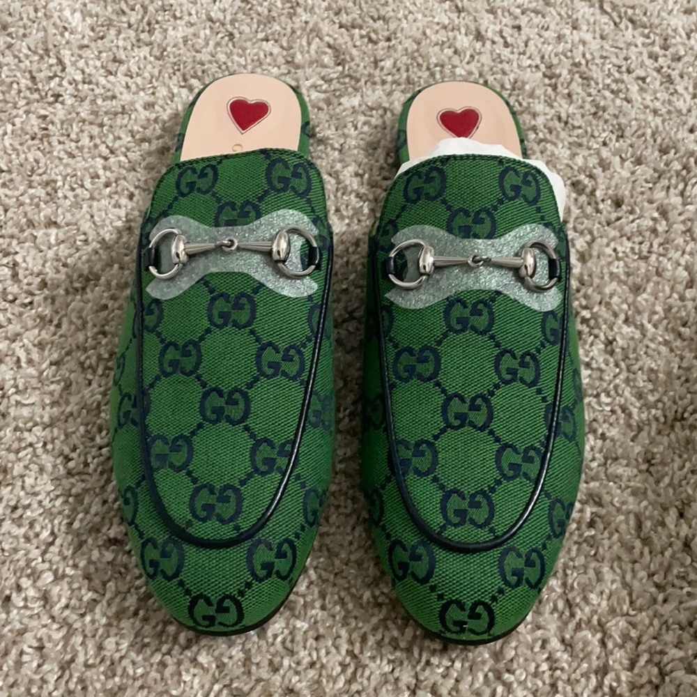 Gucci Canvas GG Green/Blue Mule